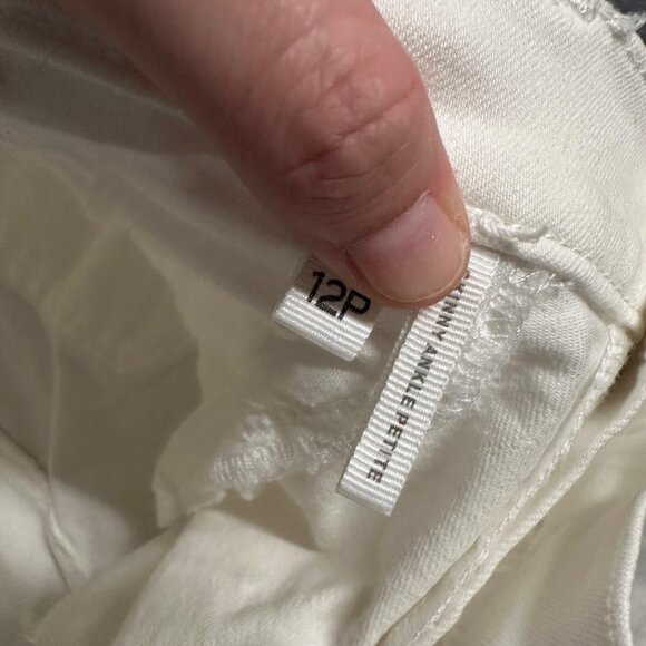 Loft Outlet Womens 12P White Skinny Ankle Cropped Cotton Blend Jeans - Picture 8 of 12